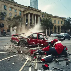 acidente com veículo da prefeitura
